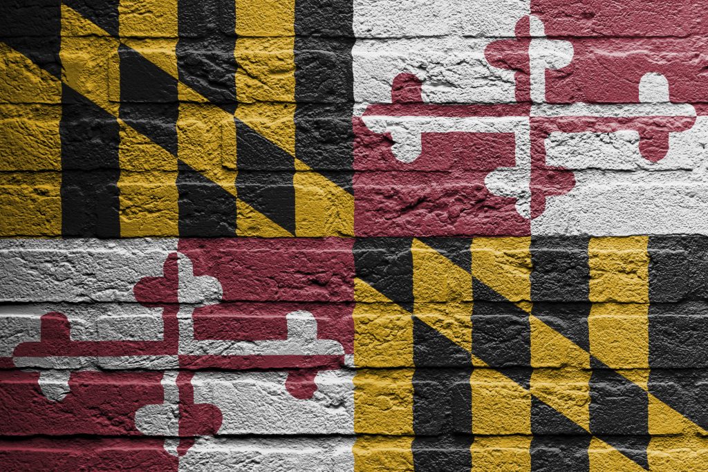 Maryland Flag painted on a brick wall